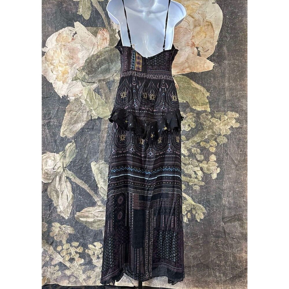 New Anthropologie Let Me Be Sheer Printed V-Neck Midi Dress Size L - Picture 5 of 9
